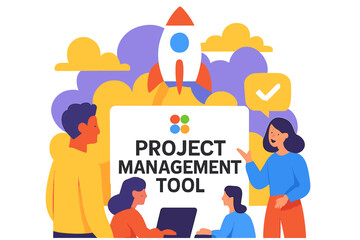 Poster - Modern isometric concept illustration with flat colors to kickstart your project