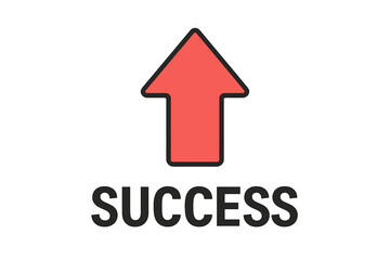 Poster - Vector illustration of a success arrow pointing upwards in graphic design