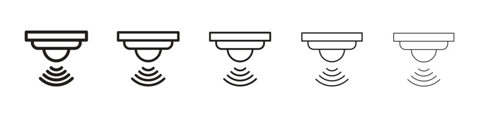 Infrared icon in thin to bold stroke versions on white background