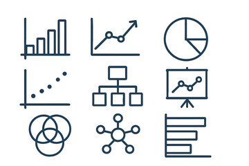 Poster - Lineo Editable Stroke offers diagrams and graphs line icons as Vector Icons, allowing adjustment of stroke weight, expansion to any size, and alteration to any colour