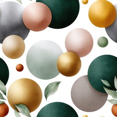 Poster - Enjoy a vibrant watercolor abstract pattern filled with soft pastel dots in shades of pink, yellow, green, orange, and red SEAMLESS PATTERN