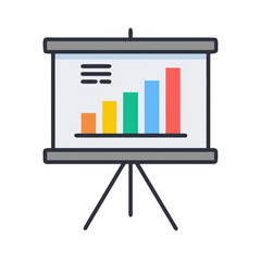 Poster - Presentation Board with Colorful Bar Graph on Transparent Background