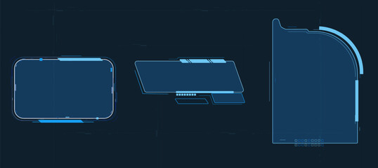Futuristic HUD Interface Elements And UI Design Templates Set.