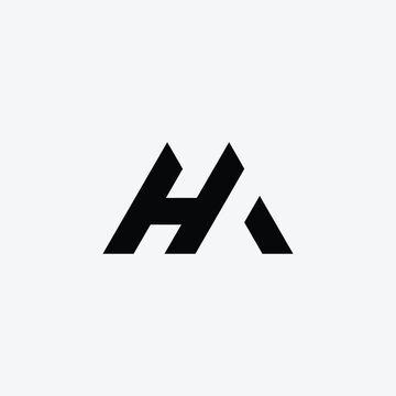 letter Ah or Ha initial unique simple logo