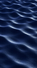 Poster - Dark blue wavy texture resembling water surface, creating a calm and serene visual effect, symbolizing peace, tranquility, and nature's beauty