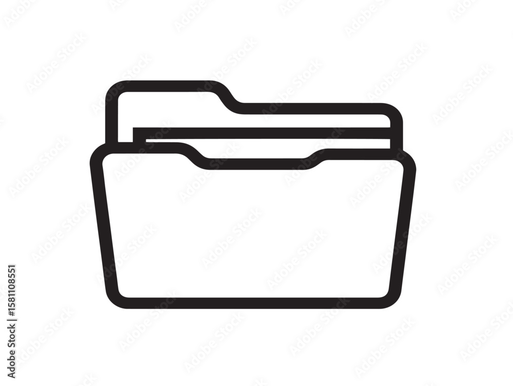 Work folder icon in elegant linear vector Stock Vector | Adobe Stock