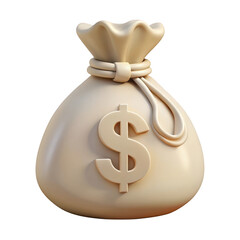 Poster - 3d money bag with dollar symbol isolated on transparent background