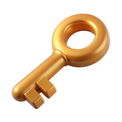 Aufkleber - 3d golden key isolated on transparent background