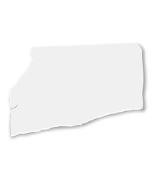 Poster - Blank white horizontal ripped paper piece with soft shadow is casting a shadow on white background, creating a realistic and versatile design element