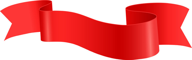 Poster - Shiny red ribbon gracefully waving like a flag, creating a festive atmosphere perfect for celebrations, anniversaries, parties, and various decorative events