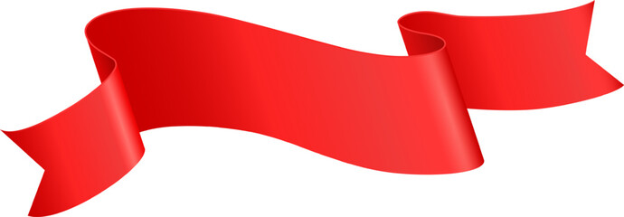 Poster - Shiny red waving ribbon floating freely in the wind, perfect for celebrations, awards, or decorations, adding a touch of elegance and festivity