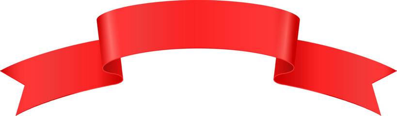 Poster - Shiny red ribbon banner waving and flowing isolated on white background, creating a festive and celebratory atmosphere for various occasions