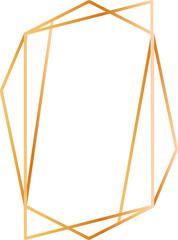 Poster - Golden gradient color irregular polygonal frame forming a border on white background, ideal for elegant and modern designs, invitations, posters, social media posts