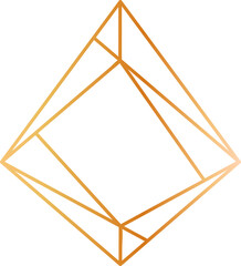 Poster - Golden geometric diamond shape with gradient effect, representing luxury, elegance, and sophistication, ideal for jewelry, fashion, and high end branding projects