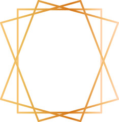 Poster - Golden gradient overlapping lines creating an octagonal geometric frame against a white background, enhancing elegant and modern design aesthetics for various artistic applications