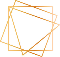 Poster - Golden overlapping squares are creating an elegant abstract design, perfect for luxury and premium projects, with a gradient effect adding depth and sophistication