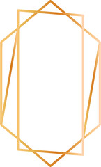 Poster - Double gold geometric frame creating a stylish border with gradient effect, perfect for invitations, cards, or any design project requiring a touch of elegance and sophistication
