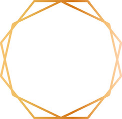 Poster - Golden geometric frame creating a dodecagon shape with a gradient effect, ideal for elegant and modern designs, invitations, wedding cards, and various graphic projects