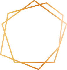Poster - Golden geometric frame creating an elegant and decorative border with a white background, perfect for invitations, cards, or any design project