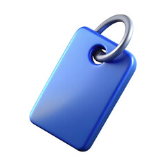 Aufkleber - 3d blue tag with silver ring isolated on transparent background