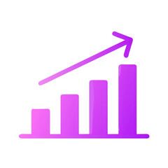 Poster - Purple Growth Chart with Arrow on Transparent Background