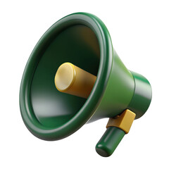 Aufkleber - 3d green megaphone with yellow accents isolated on transparent background