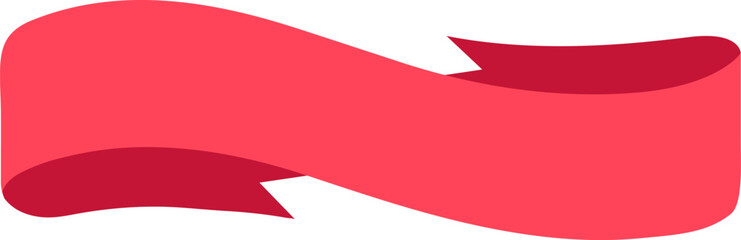 Poster - Red ribbon with elegantly curved edges, offering generous space for personalized messages or designs, perfect for various promotional and celebratory occasions