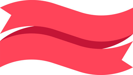 Poster - Two overlapping red ribbons gracefully waving together create a simple yet elegant graphic design, ideal for enhancing various projects with a touch of sophistication