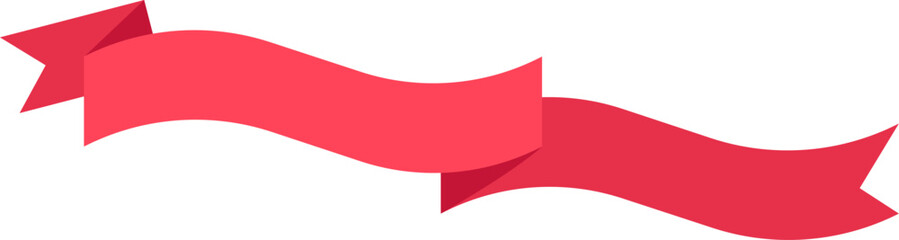 Poster - Red ribbon waving gracefully against a clean white background, offering ample copy space for personalized text or design elements, perfect for festive celebrations and announcements