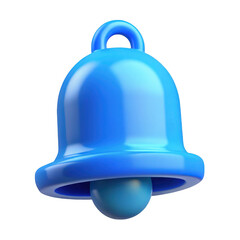 Poster - 3d blue notification bell isolated on transparent background