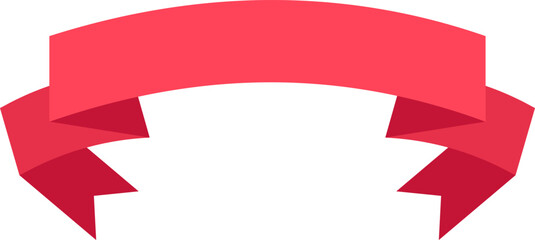 Poster - Red ribbon banner arching gracefully across a clean white background, providing ample copy space ideal for advertising messages or promotional text, enhancing visual appeal and communication