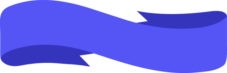 Poster - Waving blue ribbon creating an elegant copy space for text against a white background, perfect for enhancing celebratory themes and decorative elements in various events