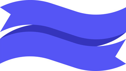 Poster - Two overlapping blue ribbons are waving, creating a sense of movement and dynamism against a clean white background, suitable for various design and advertising purposes