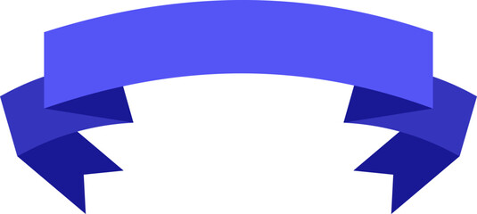 Poster - Curving elegantly across a pristine white background, a simple blue ribbon banner offers generous copy space, perfect for celebrating achievements or announcing awards and honors