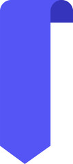 Fototapete - Simple blue bookmark featuring a downward point and a gently curved top edge, serving as a practical tool for marking a specific location in books or documents during reading or study