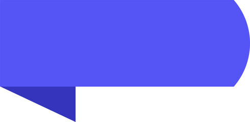 Poster - Simple blue speech bubble featuring rounded corners and pointing downward, isolated against a white background, perfect for conveying communication and message concepts