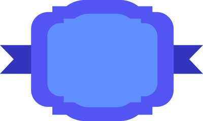 Poster - Blue blank label with ribbon banner serving as a stylish and customizable design element for enhancing titles and text in various projects