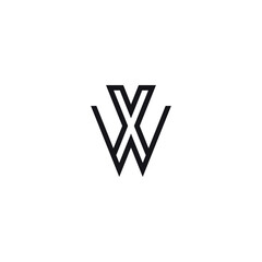 Poster - Alphabet W and X Letter Monogram Logo Design. Initial Vector Template.