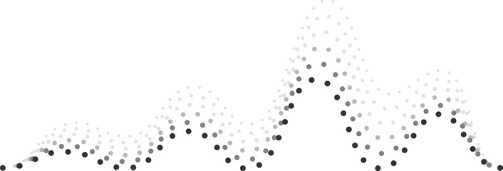 Poster - Abstract wave flow forming from numerous small gray and black dots, creating an engaging sense of motion and dynamism while showcasing a modern and futuristic design