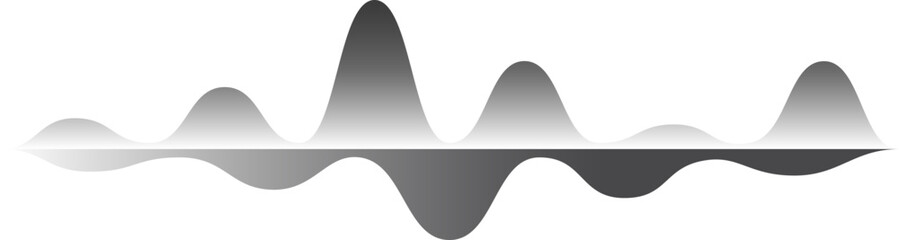 Poster - Sound wave vibrating and flowing with a modern and abstract design, perfect for music, audio, and technology concepts, with a sleek and stylish grayscale gradient