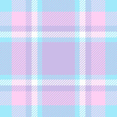 Aufkleber - Pastel plaid pattern. Textile design in soft pink, blue, and purple hues. Perfect for backgrounds, fashion, and graphic design projects. Seamless repeat.
