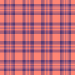 Poster - Elegant plaid pattern in coral and violet. Seamless tile for backgrounds, textiles, or digital designs. Versatile for traditional or modern applications.