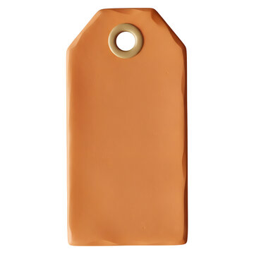 Blank Orange Tag with Hole - 3D Render