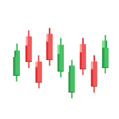 Poster - Green and red japanese candlesticks chart isolated on transparent background