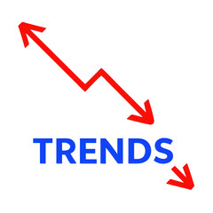 Poster - Downward Trends Arrow on Transparent Background