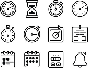 Poster - Vector Set of Time Management Icons