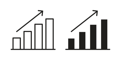 Fototapete - Stagflation icon. Stroke and Glyph pictogram. Vector illustration on white background