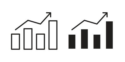 Fototapete - Stagflation icon. Stroke and Glyph pictogram. Vector illustration on white background