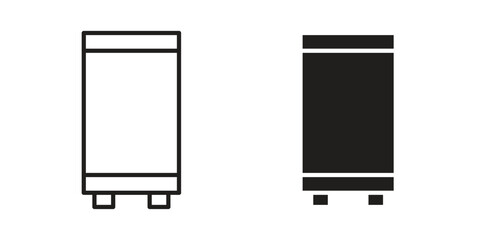 Fototapete - Roll up banners icon. Stroke and Glyph pictogram. Vector illustration on white background