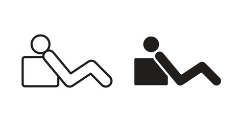 Fototapete - Resting icon. Stroke and Glyph pictogram. Vector illustration on white background